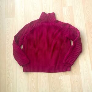 1. State Red Cropped Turtleneck